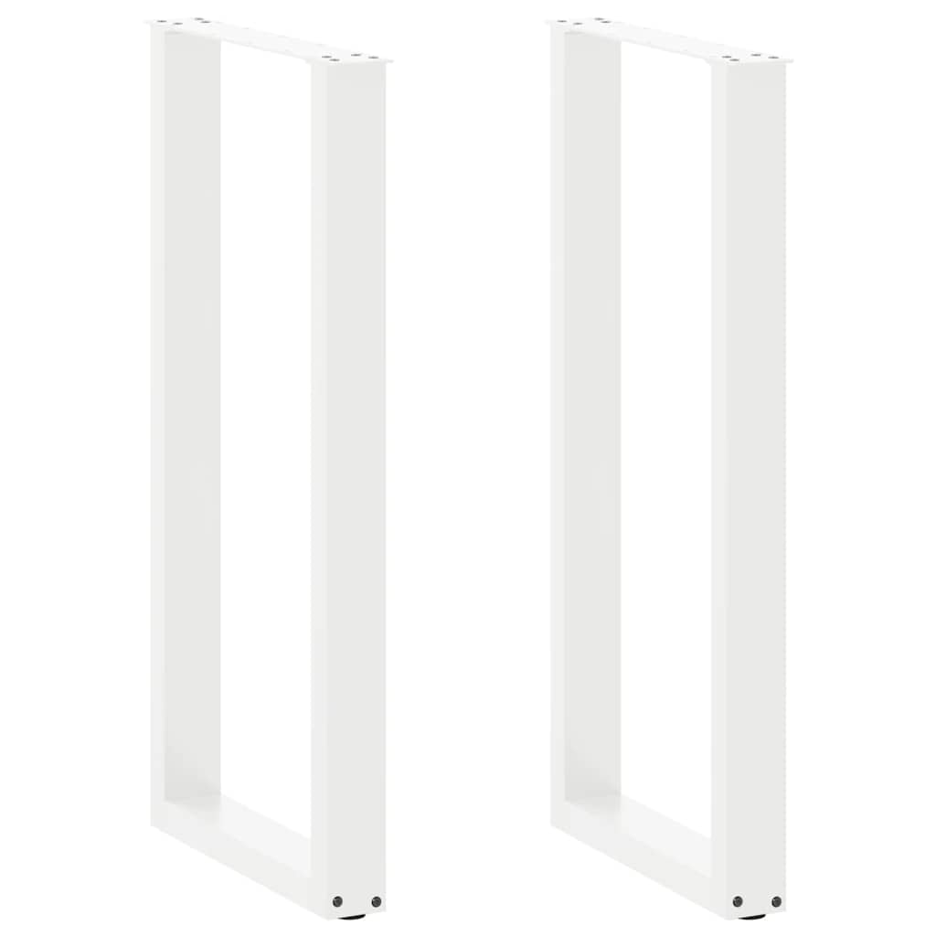 Barbordben U-formet 2 stk hvit 40x(100-101) cm stål