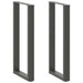 Barbordben U-formet 2 stk antrasitt 40x(100-101) cm stål