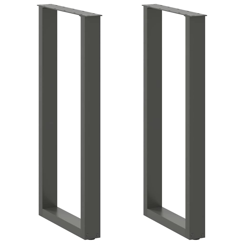 Barbordben U-formet 2 stk antrasitt 40x(100-101) cm stål