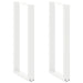 Barbordben U-formet 2 stk hvit 50x(100-101) cm stål