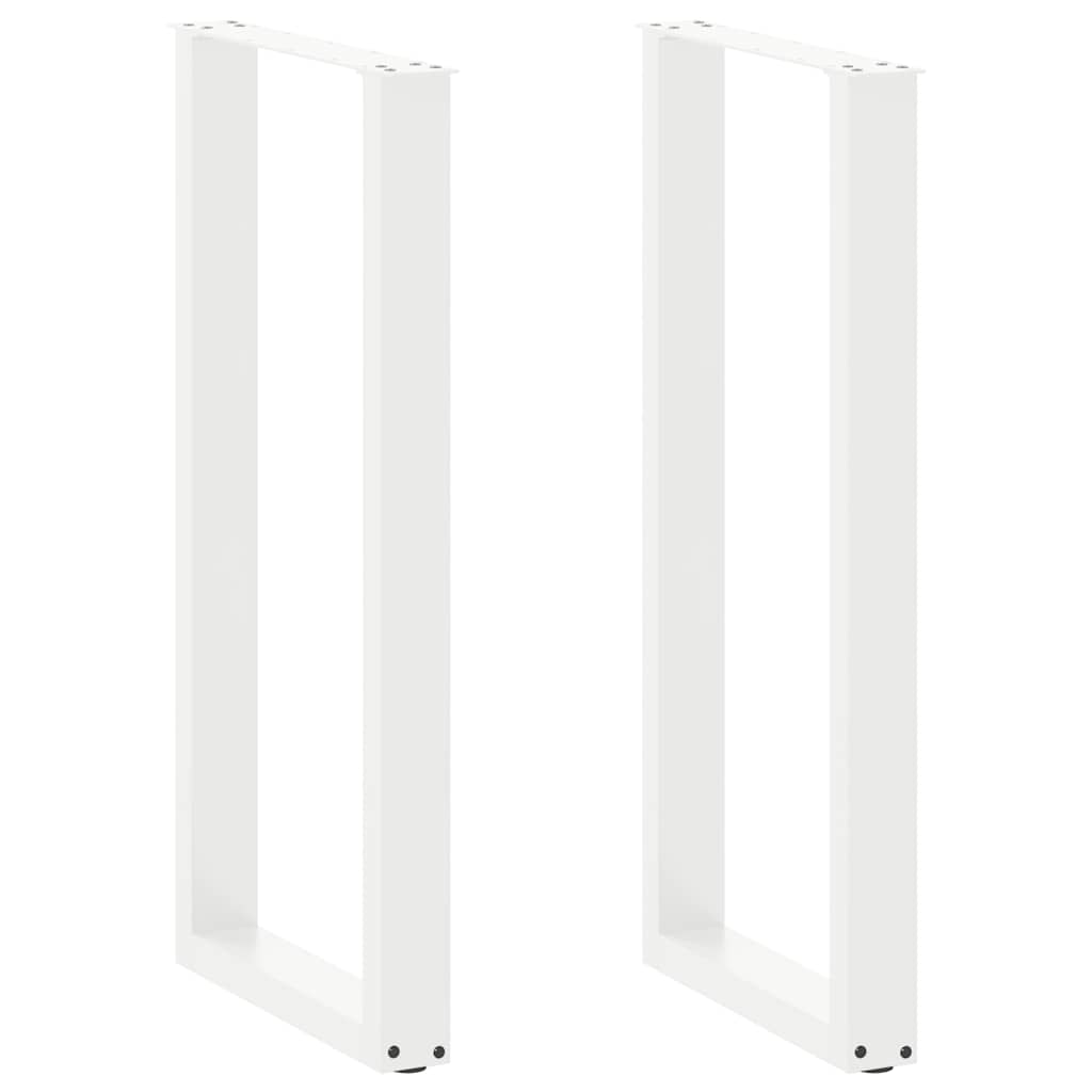 Barbordben U-formet 2 stk hvit 50x(100-101) cm stål