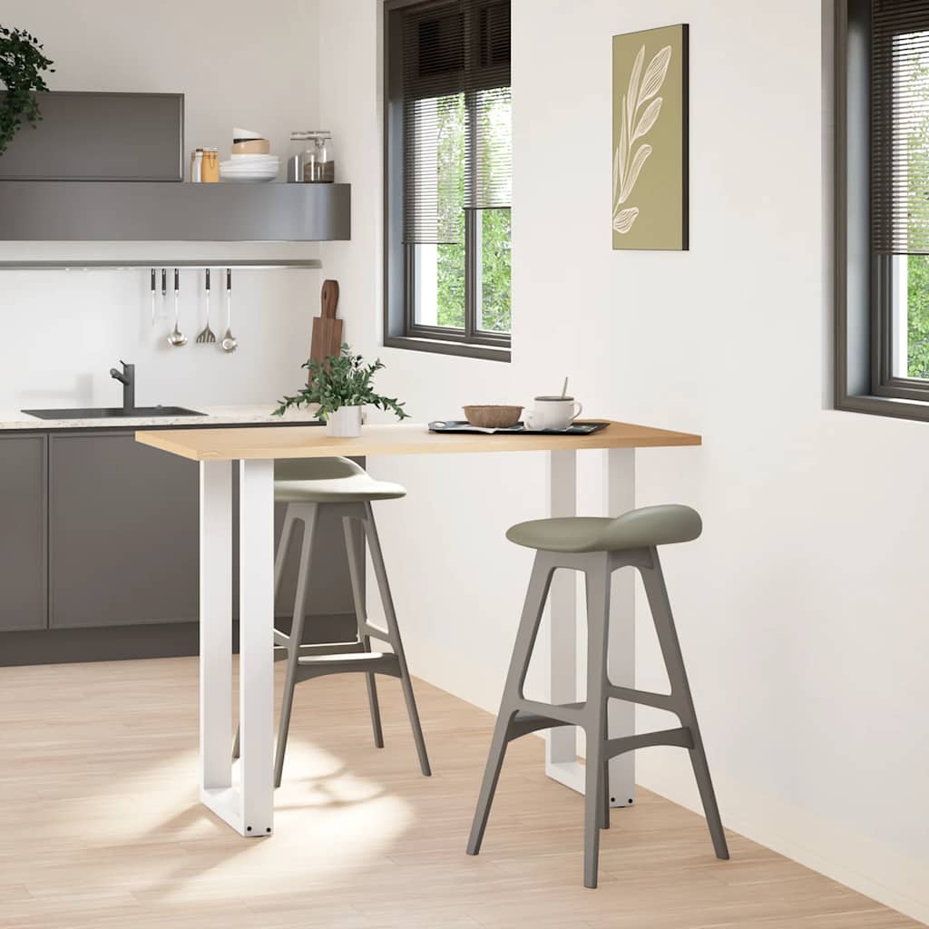 Barbordben U-formet 2 stk hvit 50x(100-101) cm stål