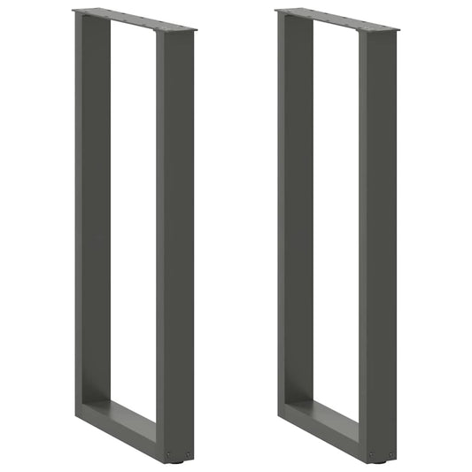 Barbordben U-formet 2 stk antrasitt 50x(100-101) cm stål