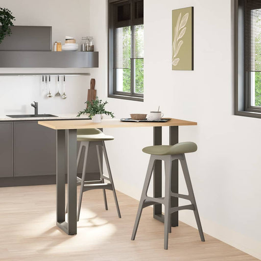 Barbordben U-formet 2 stk antrasitt 50x(100-101) cm stål