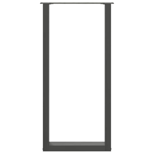 Barbordben U-formet 2 stk antrasitt 50x(100-101) cm stål