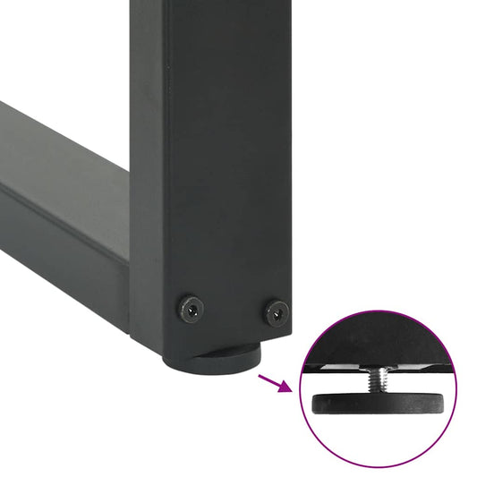 Barbordben U-formet 2 stk antrasitt 50x(100-101) cm stål