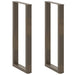 Barbordben U-formet 2 stk naturstål 50x(100-101) cm stål