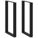 Barbordben U-formet 2 stk svart 60x(100-101) cm stål