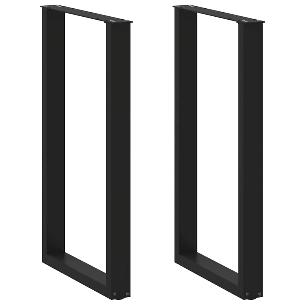 Barbordben U-formet 2 stk svart 60x(100-101) cm stål