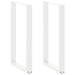 Barbordben U-formet 2 stk hvit 60x(100-101) cm stål