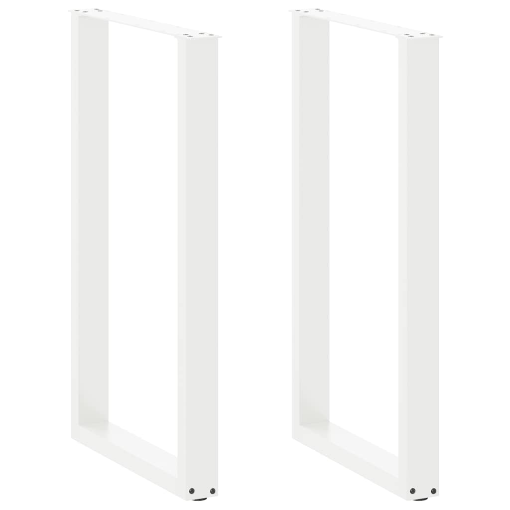 Barbordben U-formet 2 stk hvit 60x(100-101) cm stål