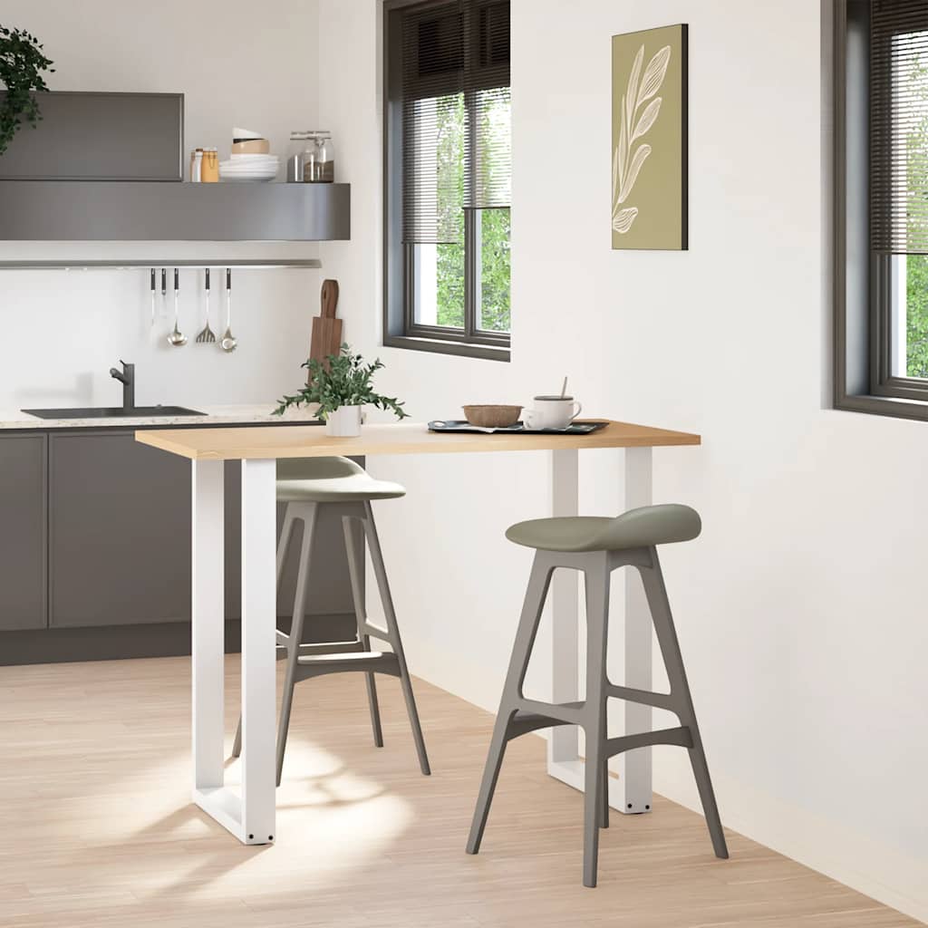 Barbordben U-formet 2 stk hvit 60x(100-101) cm stål