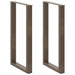 Barbordben U-formet 2 stk naturstål 60 x (100-101) cm stål