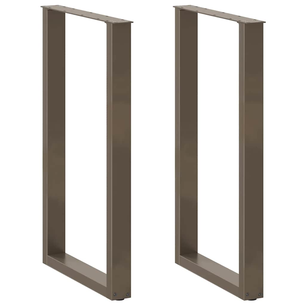 Barbordben U-formet 2 stk naturstål 60 x (100-101) cm stål