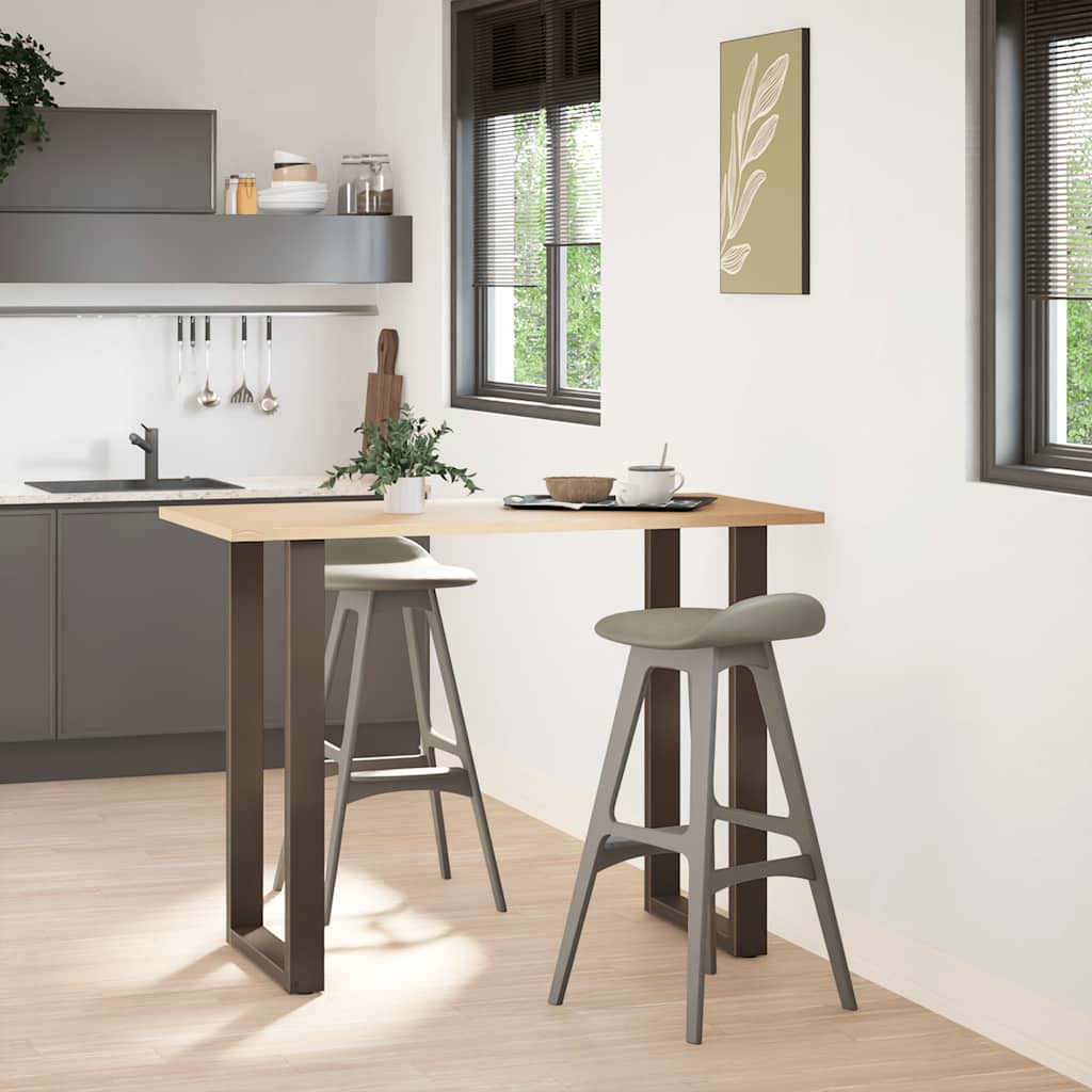 Barbordben U-formet 2 stk naturstål 60 x (100-101) cm stål