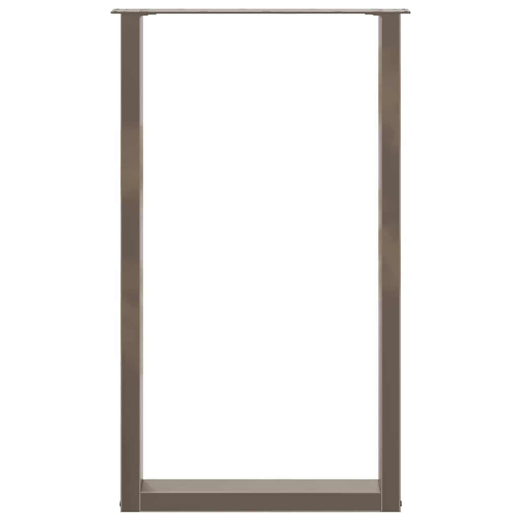 Barbordben U-formet 2 stk naturstål 60 x (100-101) cm stål