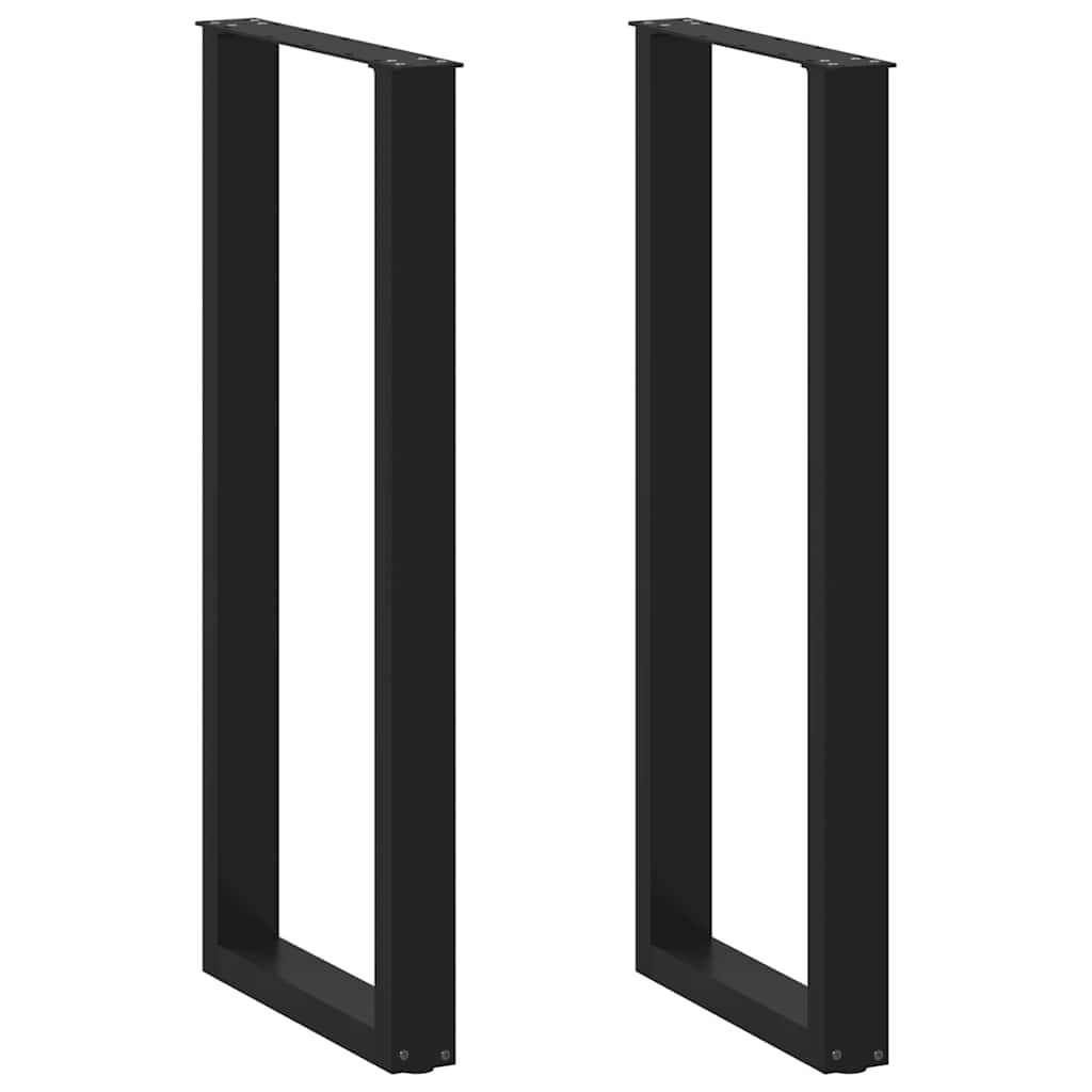 Barbordben U-formet 2 stk svart 40x(110-111) cm stål