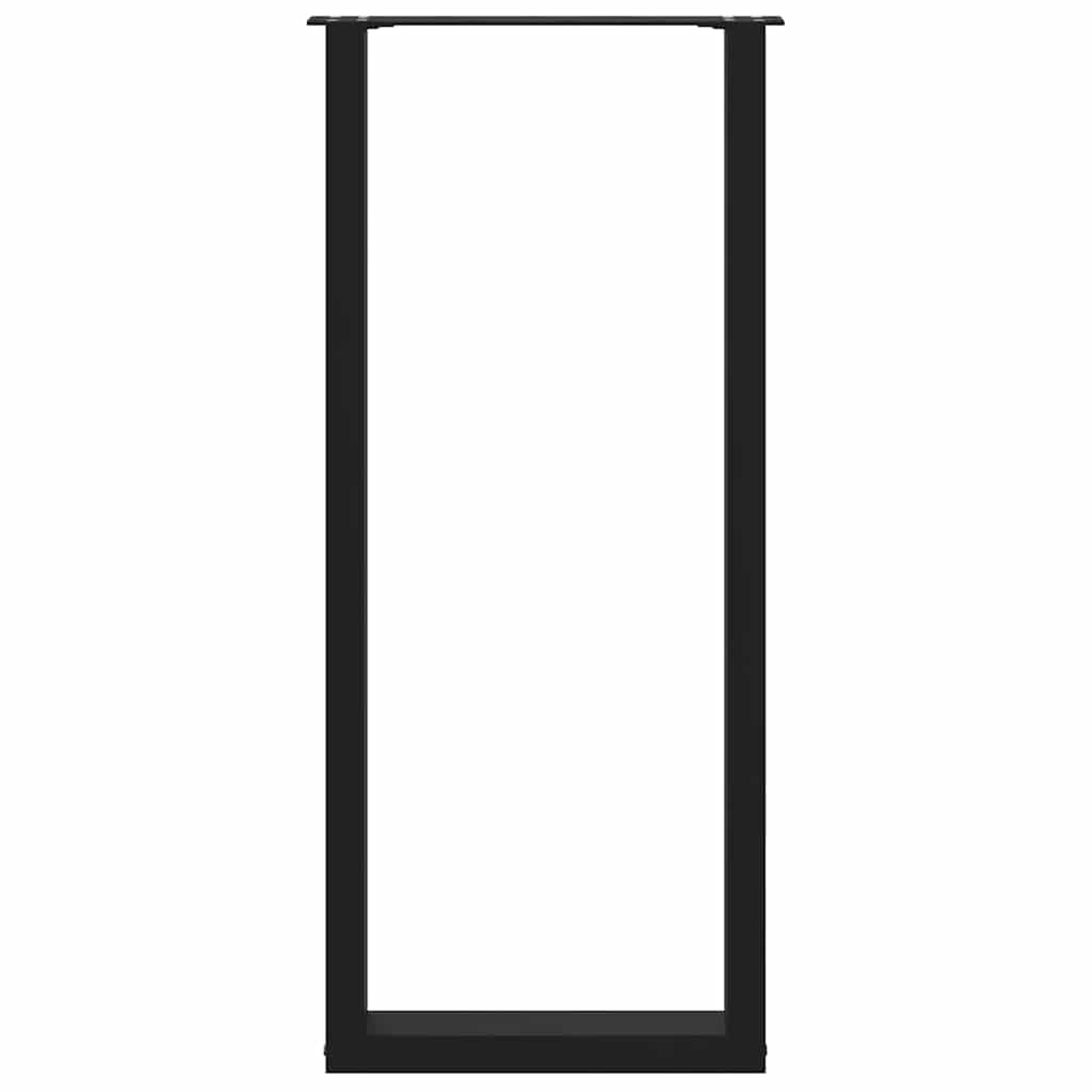 Barbordben U-formet 2 stk svart 40x(110-111) cm stål