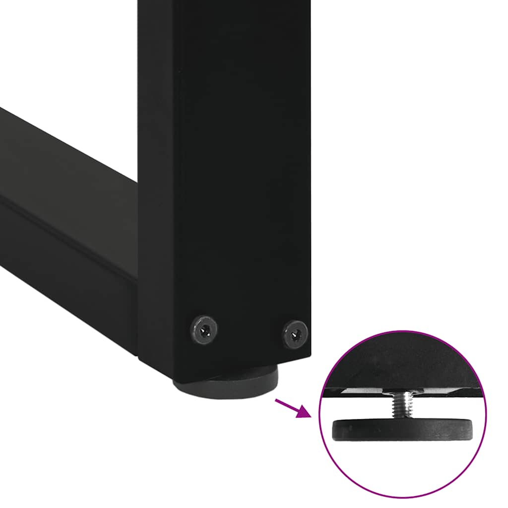 Barbordben U-formet 2 stk svart 40x(110-111) cm stål