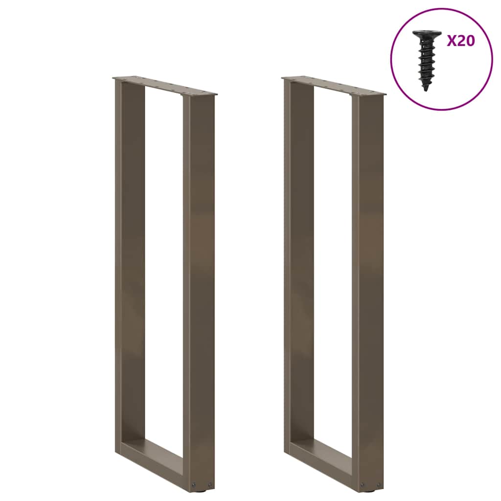 Barbordben U-formet 2 stk naturstål 40x(110-111) cm stål