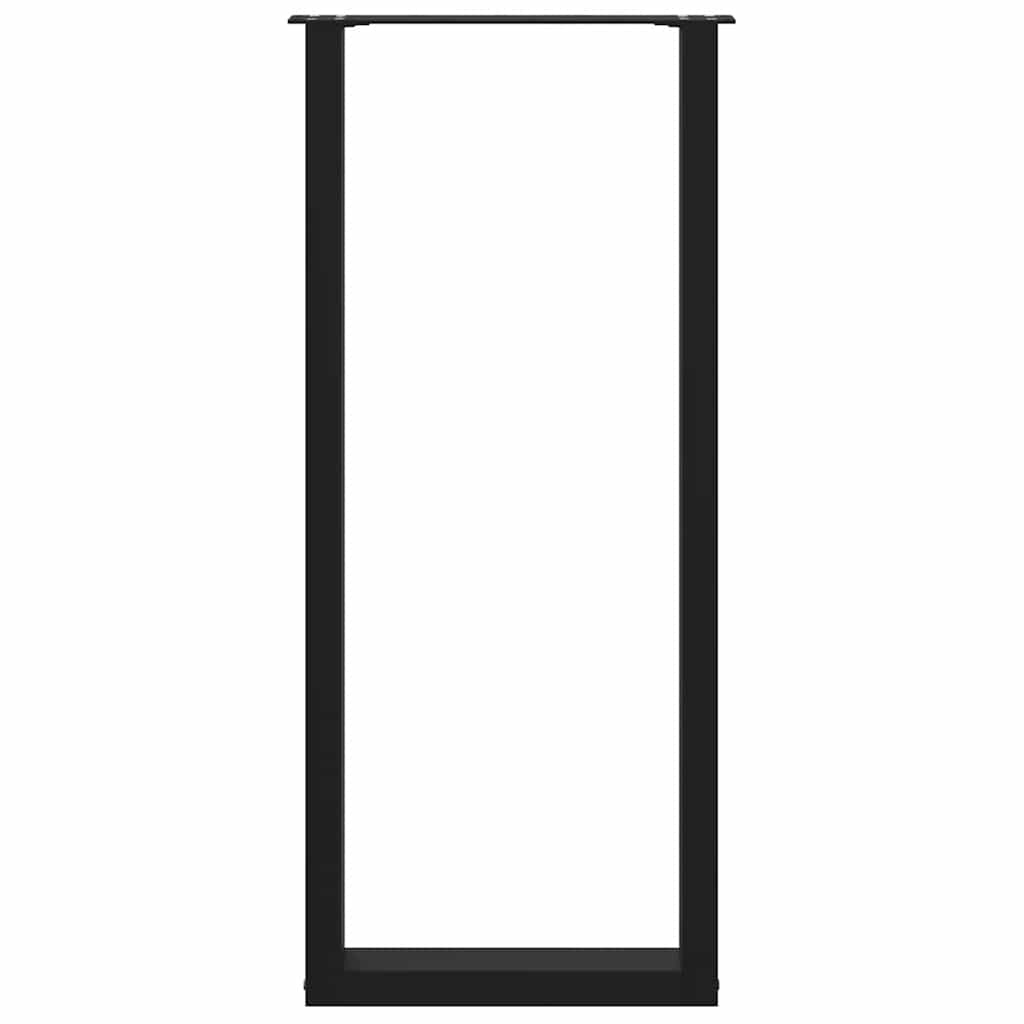 Barbordben U-formet 2 stk svart 50x(110-111) cm stål