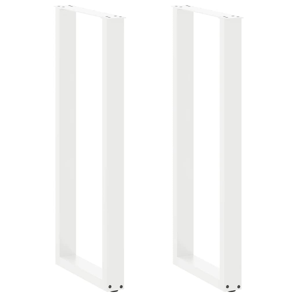 Barbordben U-formet 2 stk hvit 50x(110-111) cm stål