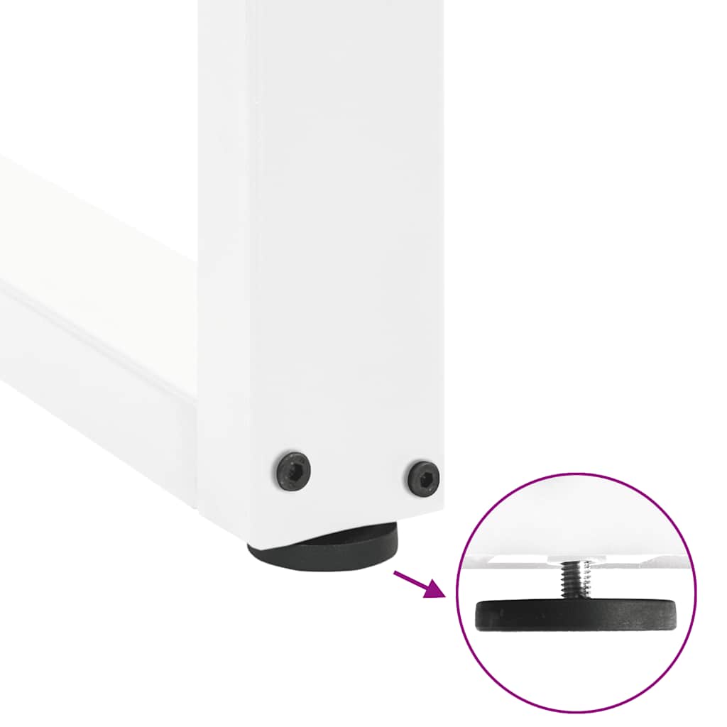 Barbordben U-formet 2 stk hvit 50x(110-111) cm stål