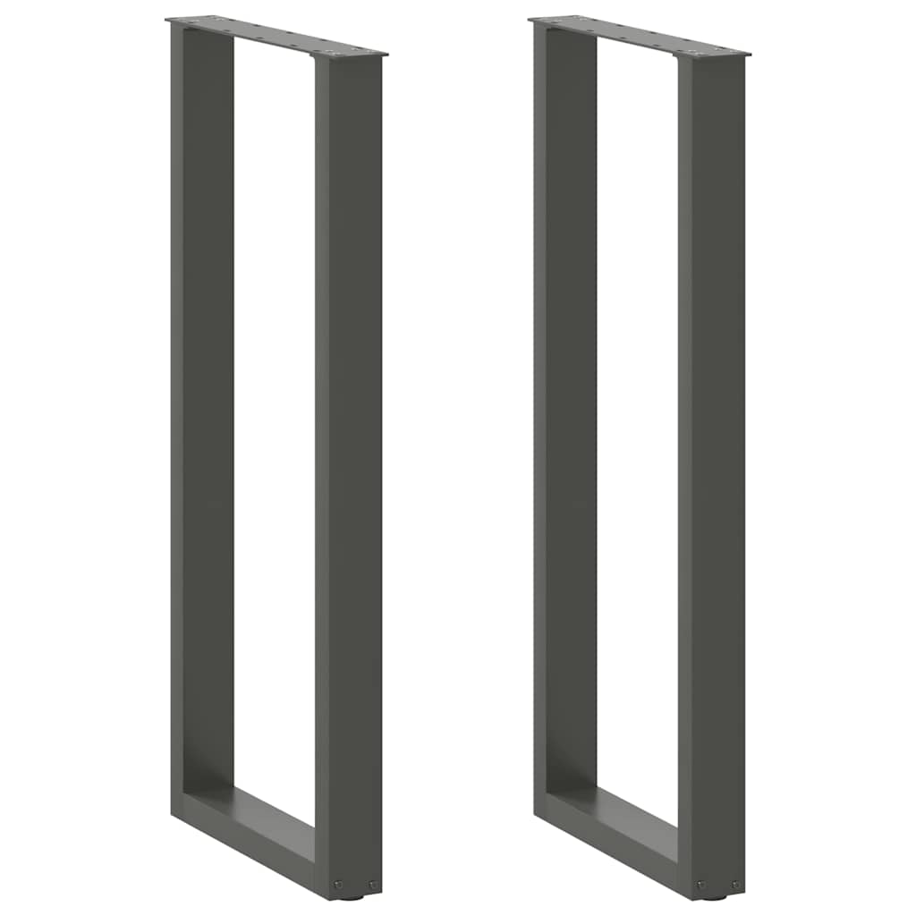 Barbordben U-formet 2 stk antrasitt 50x(110-111) cm stål
