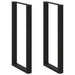 Barbordben U-formet 2 stk svart 60 x (110-111) cm stål