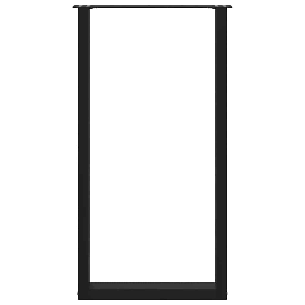 Barbordben U-formet 2 stk svart 60 x (110-111) cm stål