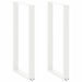 Barbordben U-formet 2 stk hvit 60 x (110-111) cm stål