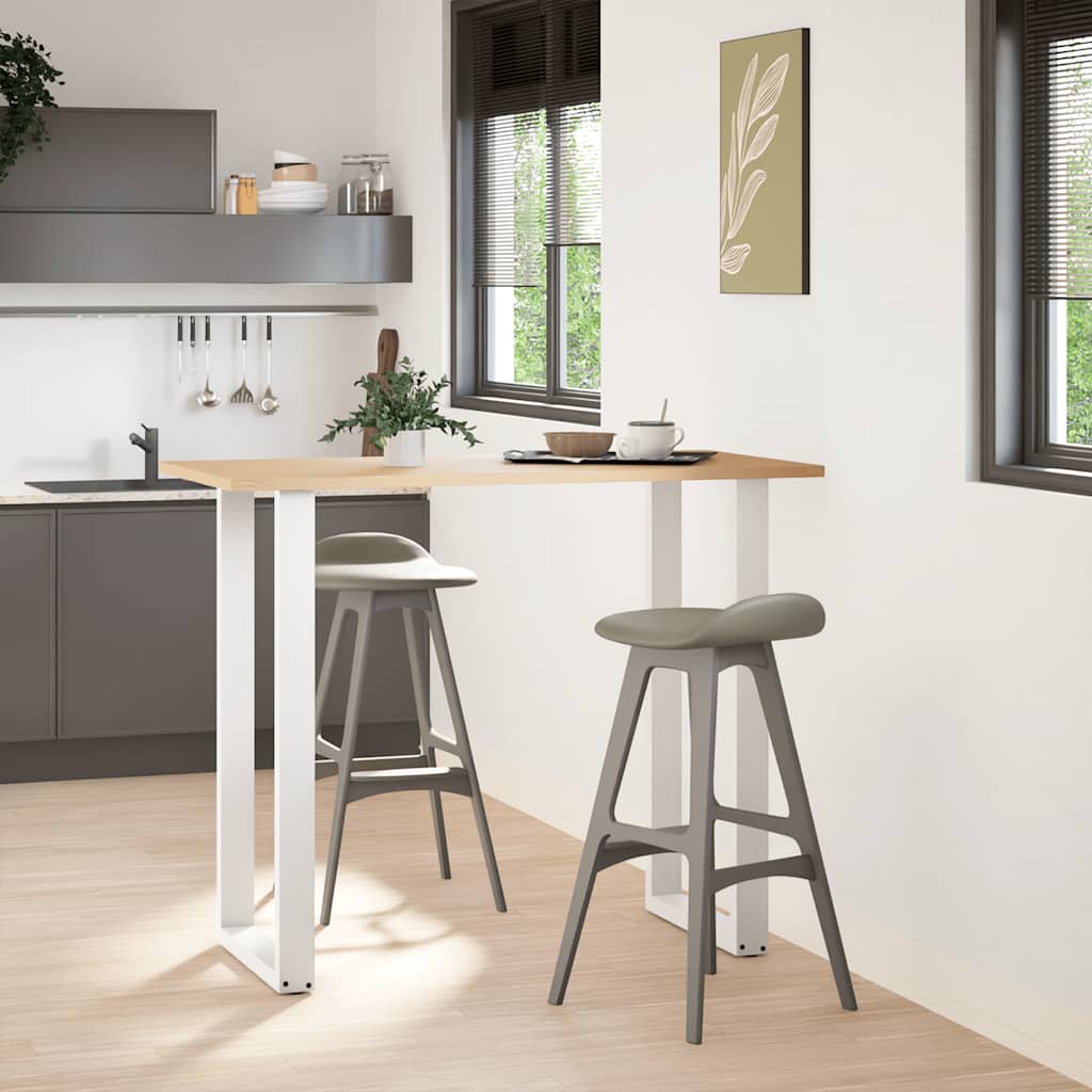 Barbordben U-formet 2 stk hvit 60 x (110-111) cm stål