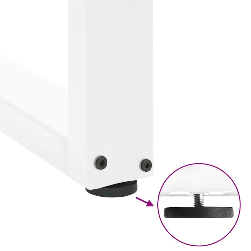 Barbordben U-formet 2 stk hvit 60 x (110-111) cm stål