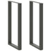 Barbordben U-formet 2 stk antrasitt 60x(110-111) cm stål