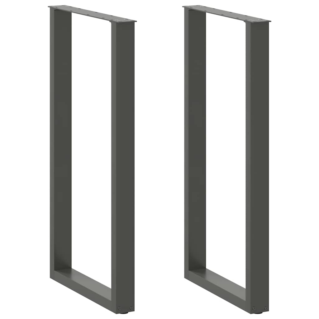 Barbordben U-formet 2 stk antrasitt 60x(110-111) cm stål