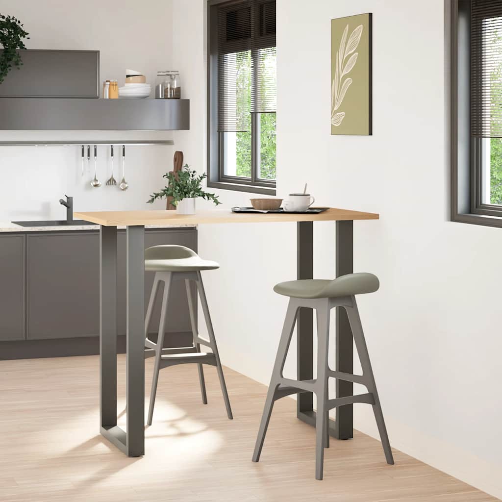 Barbordben U-formet 2 stk antrasitt 60x(110-111) cm stål