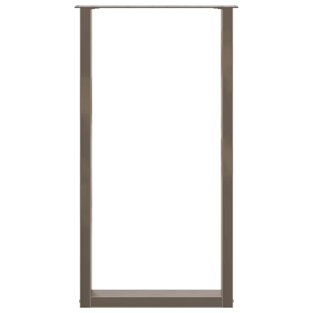 Barbordben U-formet 2 stk naturstål 60 x (110-111) cm stål
