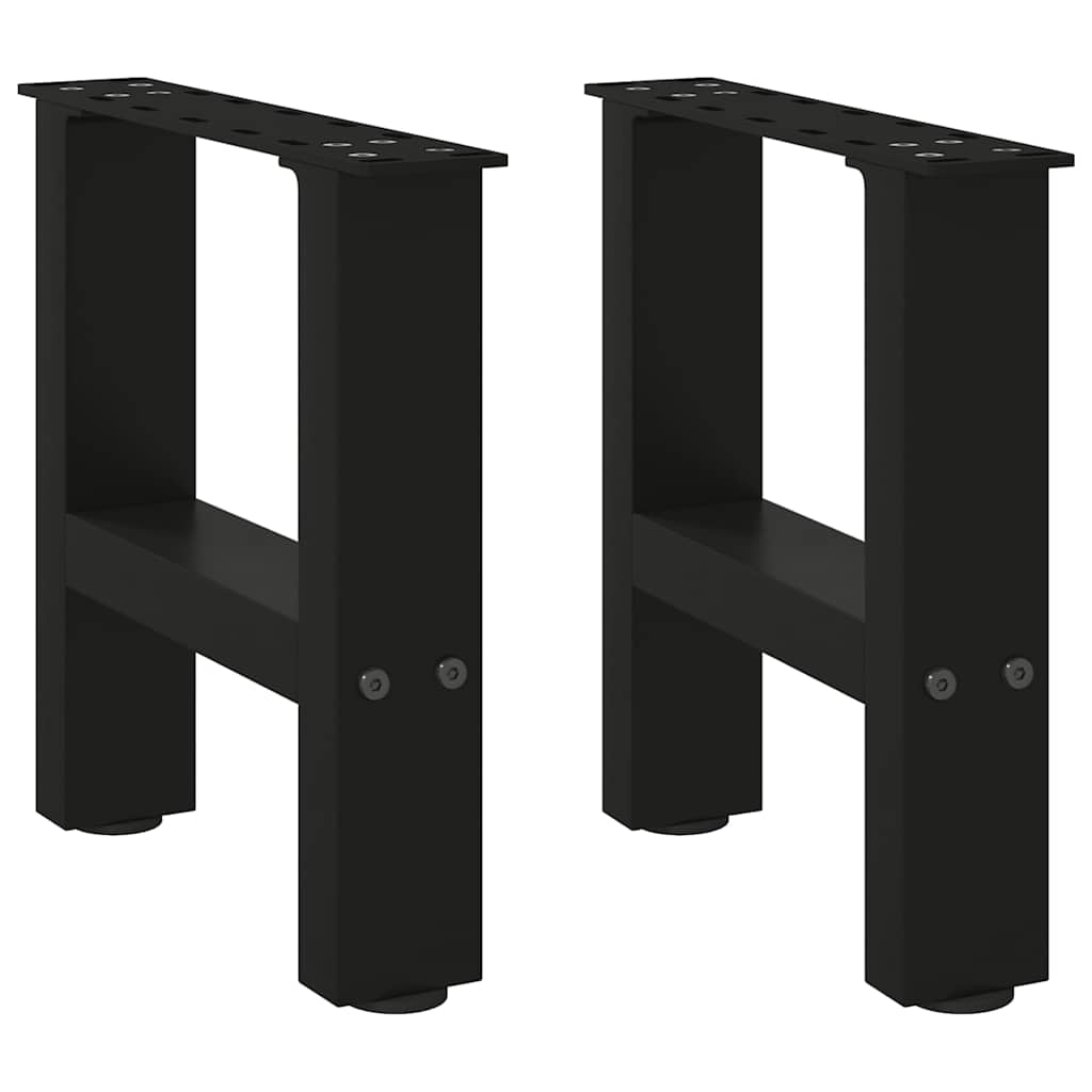 Salongbordben svart 2 stk 30x(30-31) cm stål