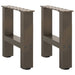 Salongbordben naturstål 2 stk 30x(30-31) cm stål
