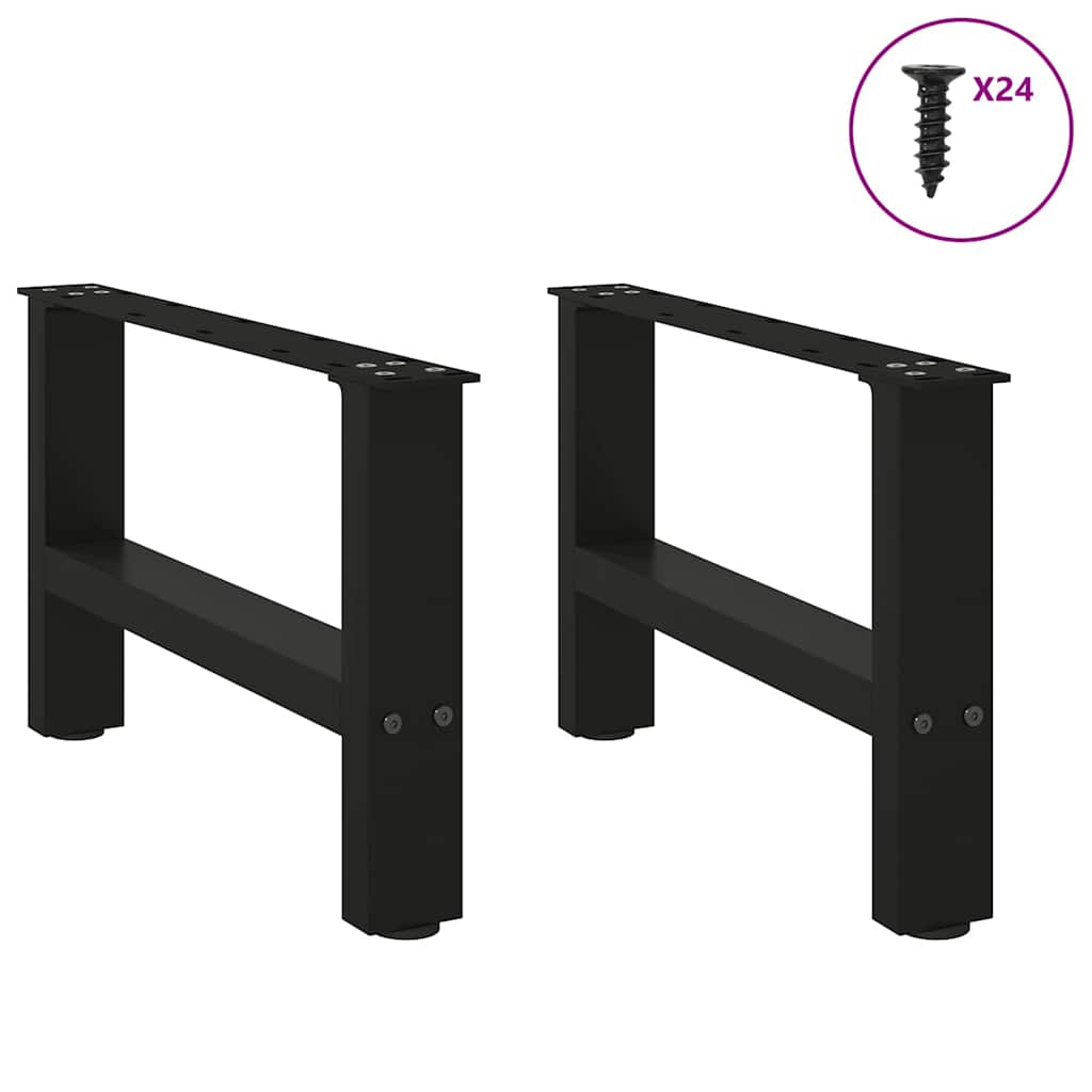 Salongbordben svart 2 stk 50x(30-31) cm stål