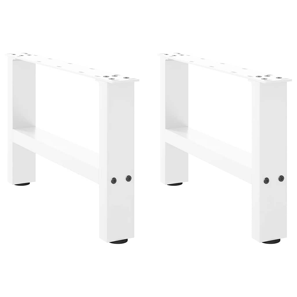 Salongbordben hvite 2 stk 50x(30-31) cm stål