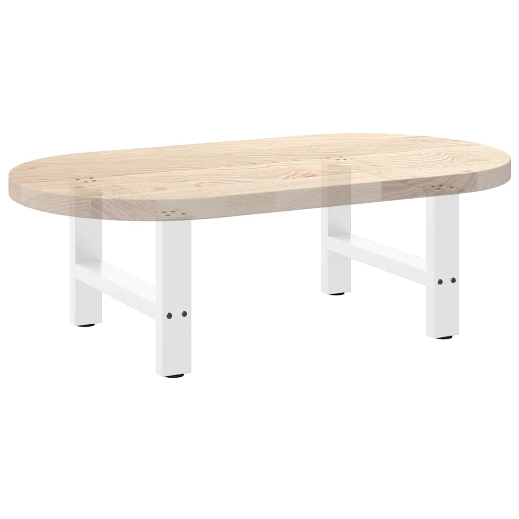 Salongbordben hvite 2 stk 50x(30-31) cm stål