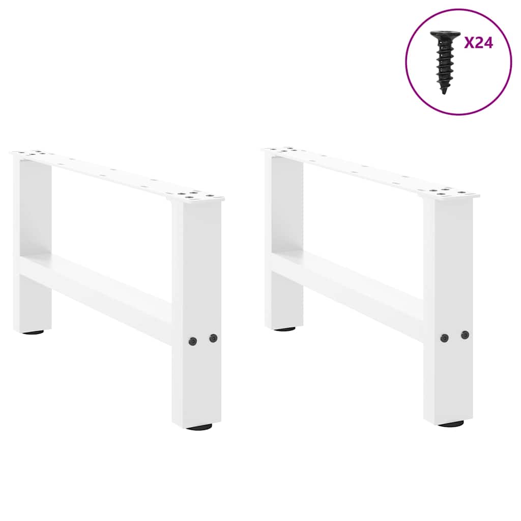 Salongbordben hvite 2 stk 60x(30-31) cm stål