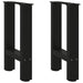 Salongbordben svart 2 stk 28 x (42-43) cm stål