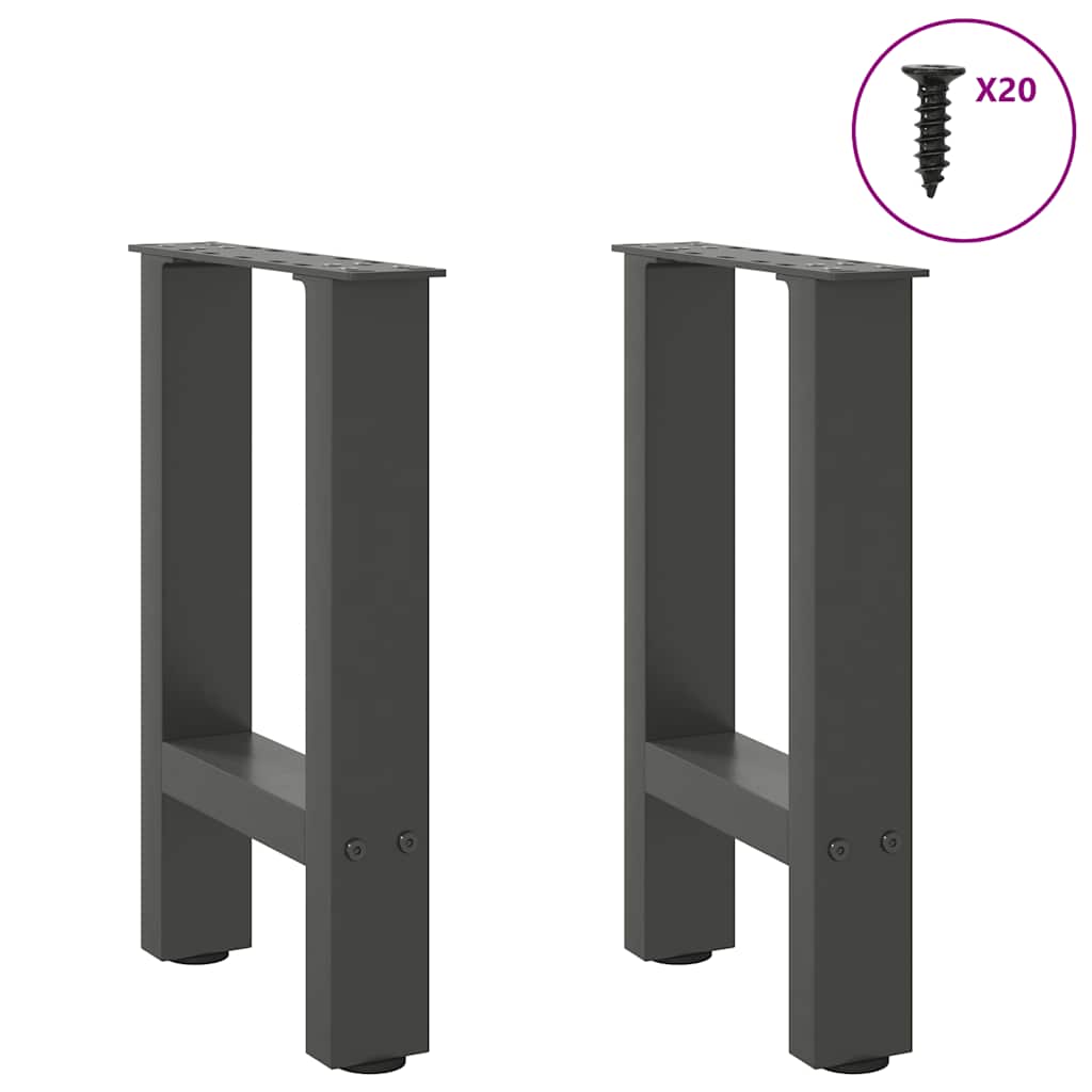 Salongbordben antrasitt 2 stk 38 x (42-43) cm stål