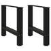 Salongbordben svart 2 stk 60x(42-43) cm stål