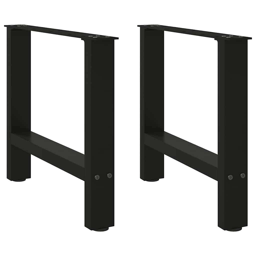 Salongbordben svart 2 stk 60x(42-43) cm stål