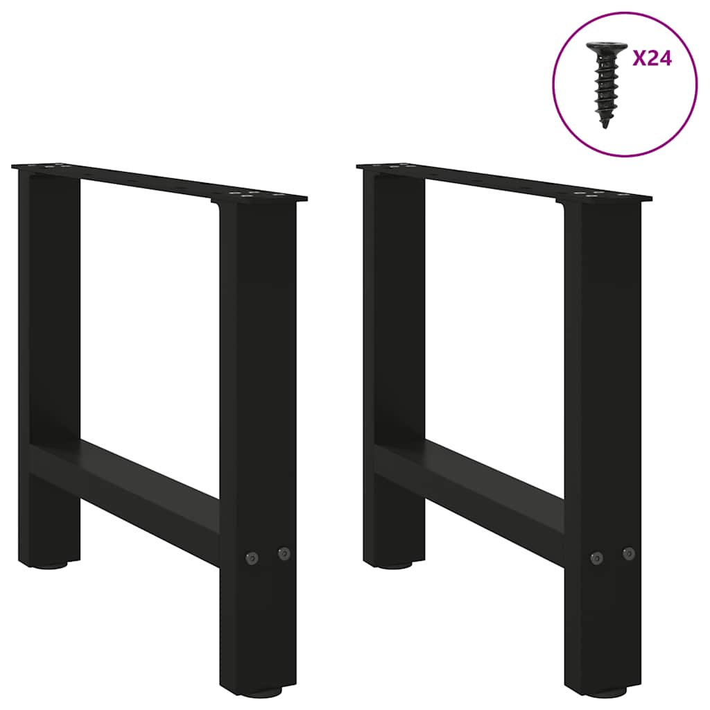 Salongbordben svart 2 stk 60x(42-43) cm stål