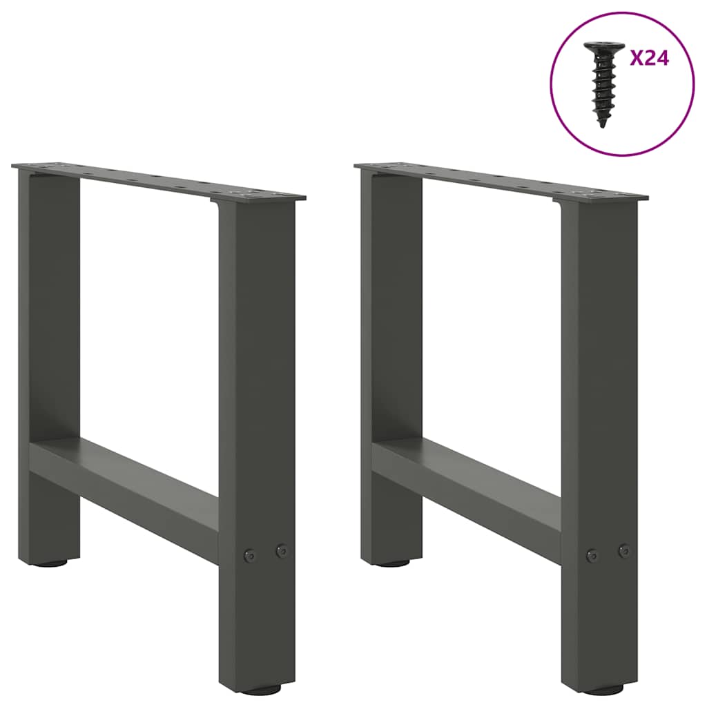 Salongbordben antrasitt 2 stk 60x(42-43) cm stål