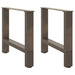 Salongbordben naturstål 2 stk 60x(42-43) cm stål